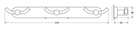 Планка с 3-мя двойными крючками 37 cm ARTWELLE Harmonie HAR 009