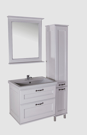 Комплект мебели ASB-Woodline Прато 70 9650K белый (Тумба+раковина+зеркало)