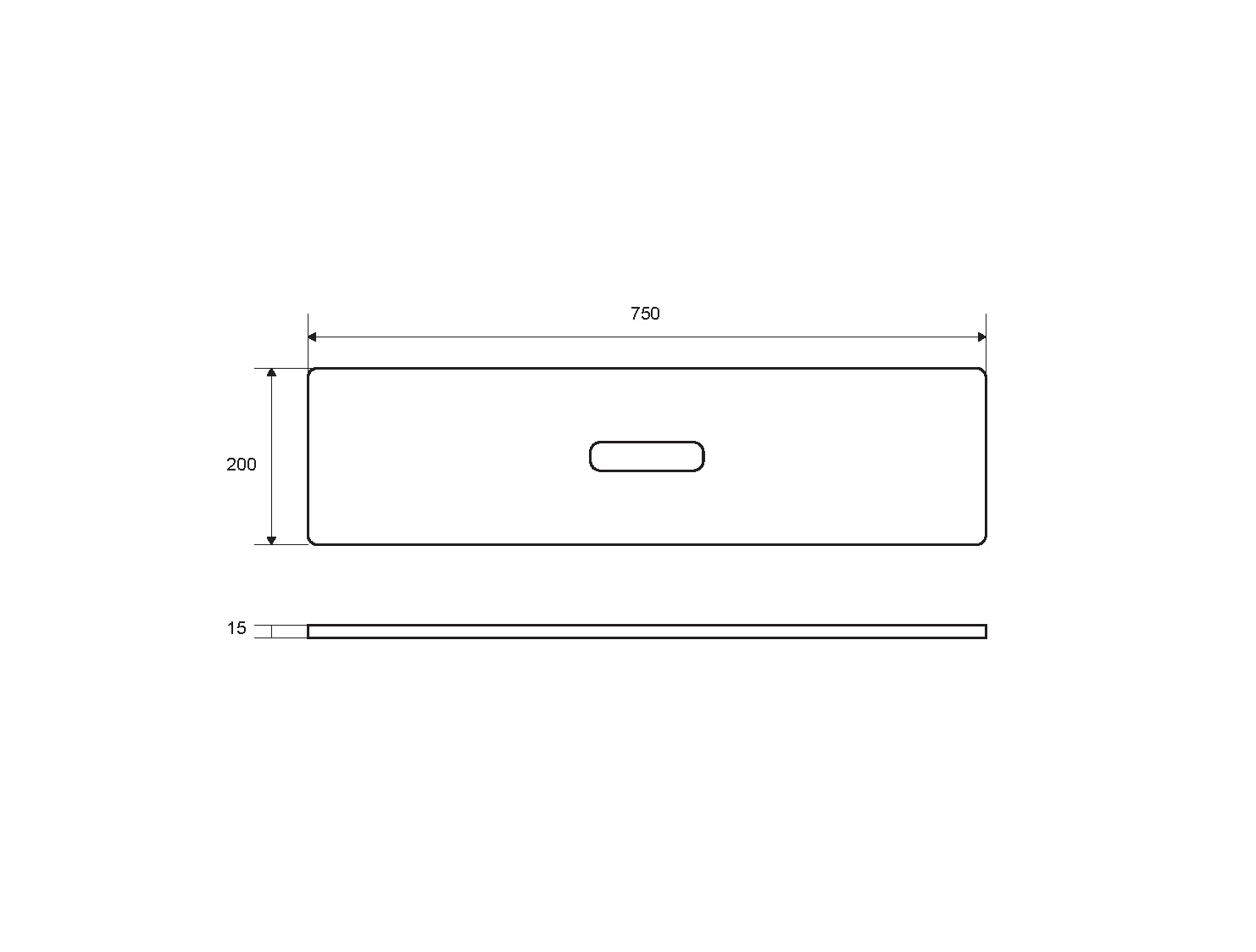 Чертеж Полочка для ванны Excellent DOEX.1101.750.TR