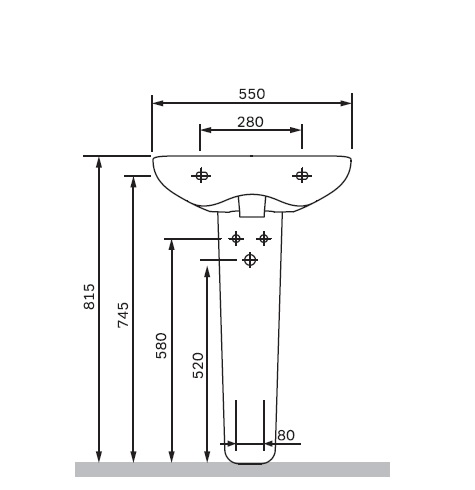 Чертеж Пьедестал AM.PM Like C804910WH
