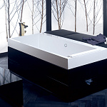 Ванна из литьевого мрамора Burgbad Crono 180x130 SEHA180 C0001 F0782 A0094 с лежанкой белый/черный
