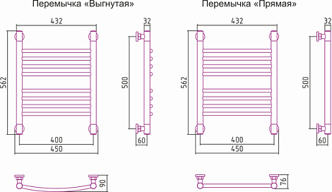 Полотенцесушитель водяной Сунержа Богема+ 50x40 00-0220-5040