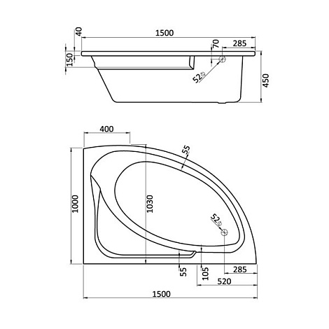 Акриловая ванна Santek Гоа 150x100 1WH112032 R