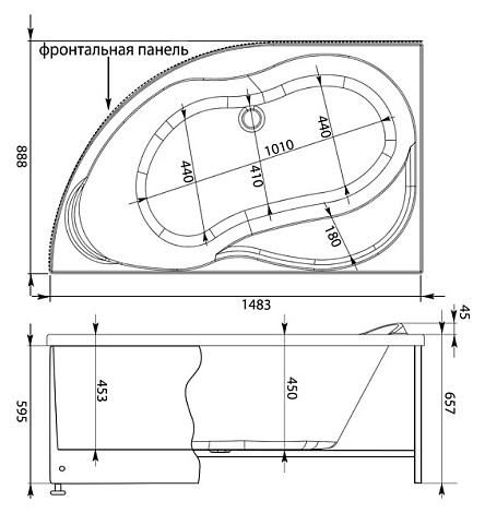 Акриловая ванна Aquanet Graciosa 148x90 203940 левая