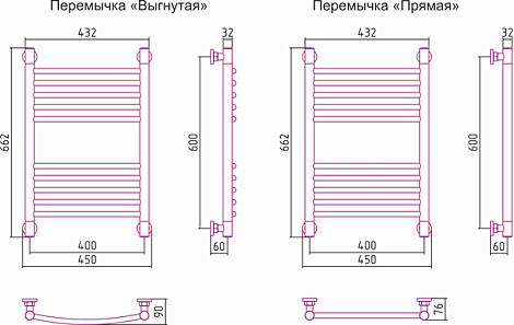 Полотенцесушитель водяной Сунержа Богема+ 60x40 00-0221-6040