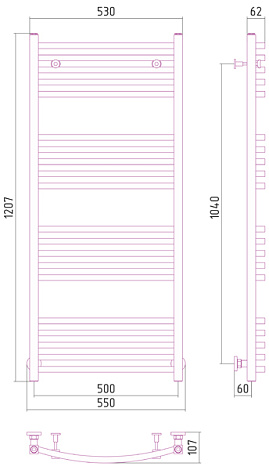 Полотенцесушитель водяной Сунержа Аркус 120x50 00-0251-1250
