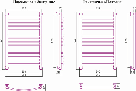 Полотенцесушитель водяной Сунержа Богема 00-0220-8050