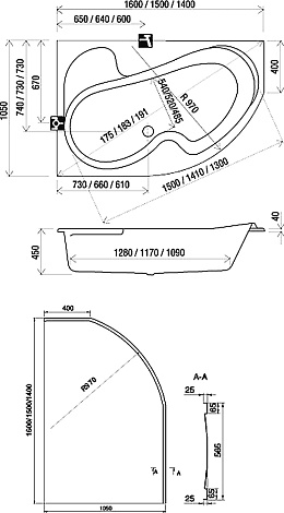 Акриловая ванна Ravak Rosa 160x105 CL01000000 правая