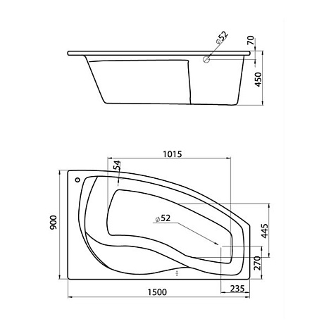 Акриловая ванна Santek Майорка 150x90 1WH111985 R