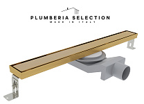 Душевой трап Plumberia Selection PSL Linear PSL90OB золото брашированное