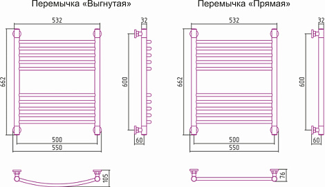 Полотенцесушитель водяной Сунержа Богема+ 60x50 00-0220-6050