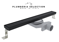 Душевой трап Plumberia Selection PSL Linear PSL70NO черный матовый